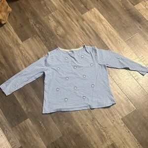 Appleseed's Blue and White Striped long sleeve.